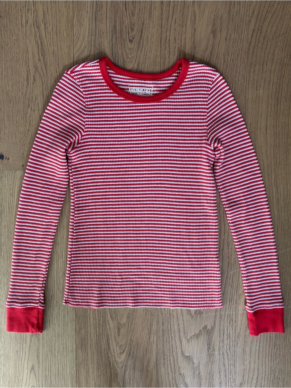 american eagle where’s waldo striped long sleeve thermal